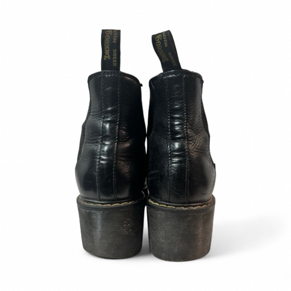 DR. MARTENS BLACK LEATHER PLATFORM ROMETTY BOOTS WOMAN 38 - Picture 4 of 15